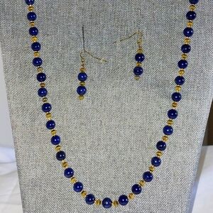 26" beaded necklace with matching earrings